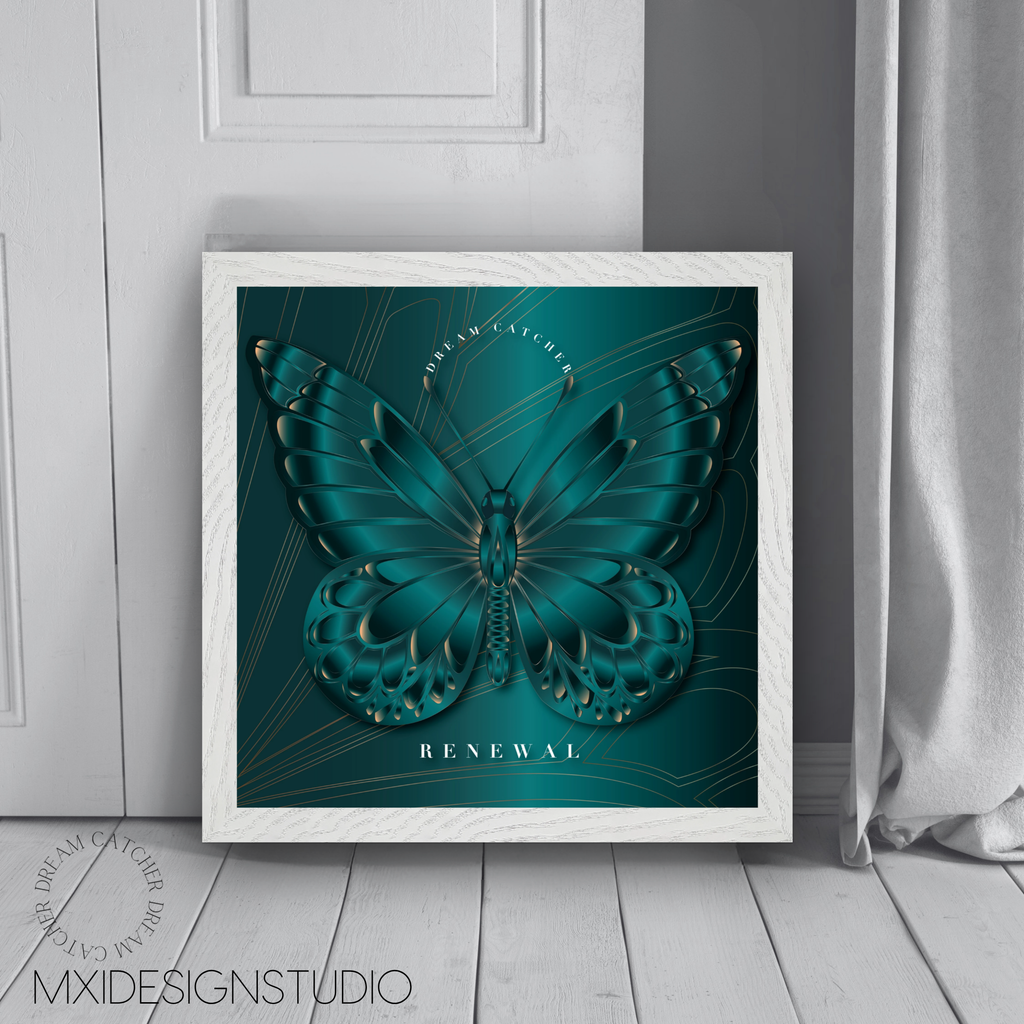 Emerald Dream Catcher "Renewal" Framed Art Print — Peace Before Revival