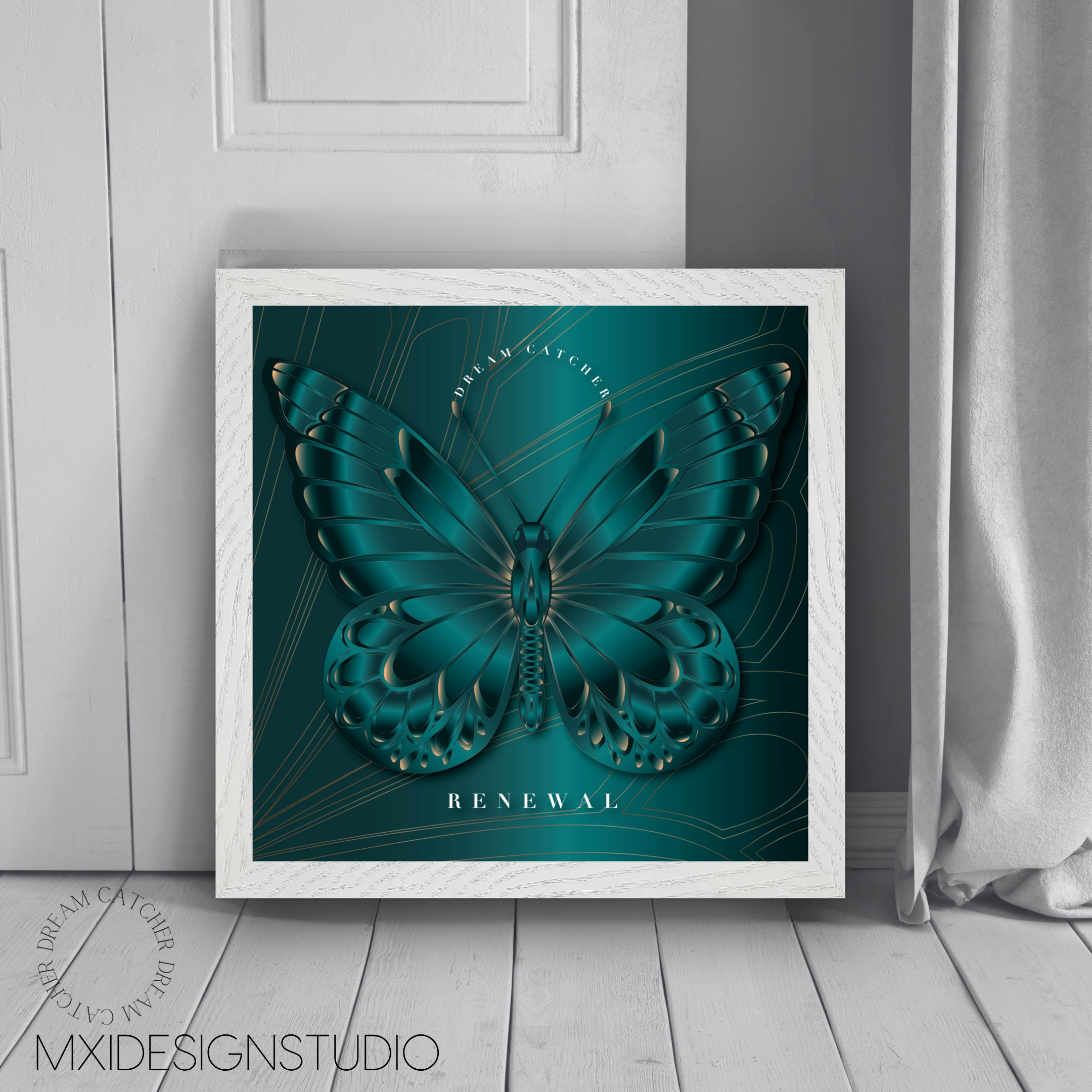 Emerald Dream Catcher "Renewal" Framed Art Print — Peace Before Revival