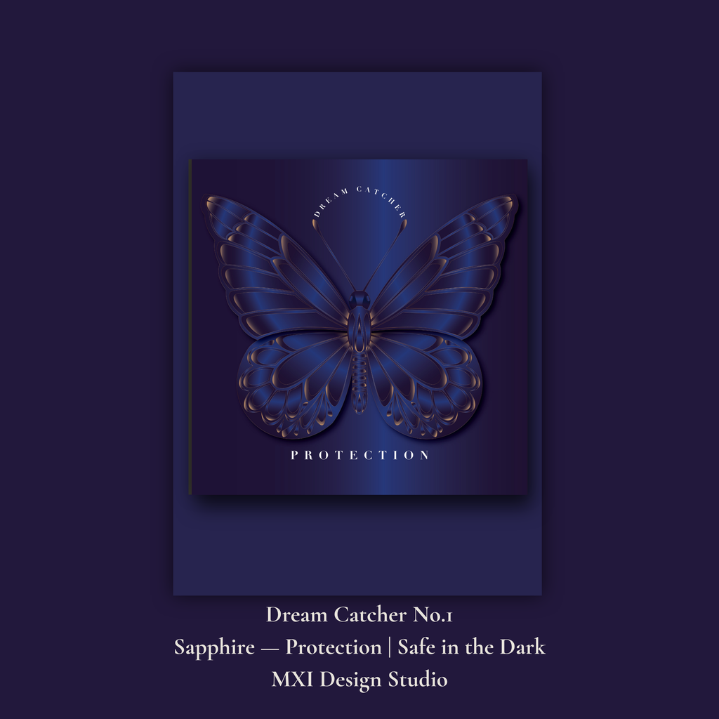 Sapphire Dream Catcher "Protection" Art Print — Safe in the Dark