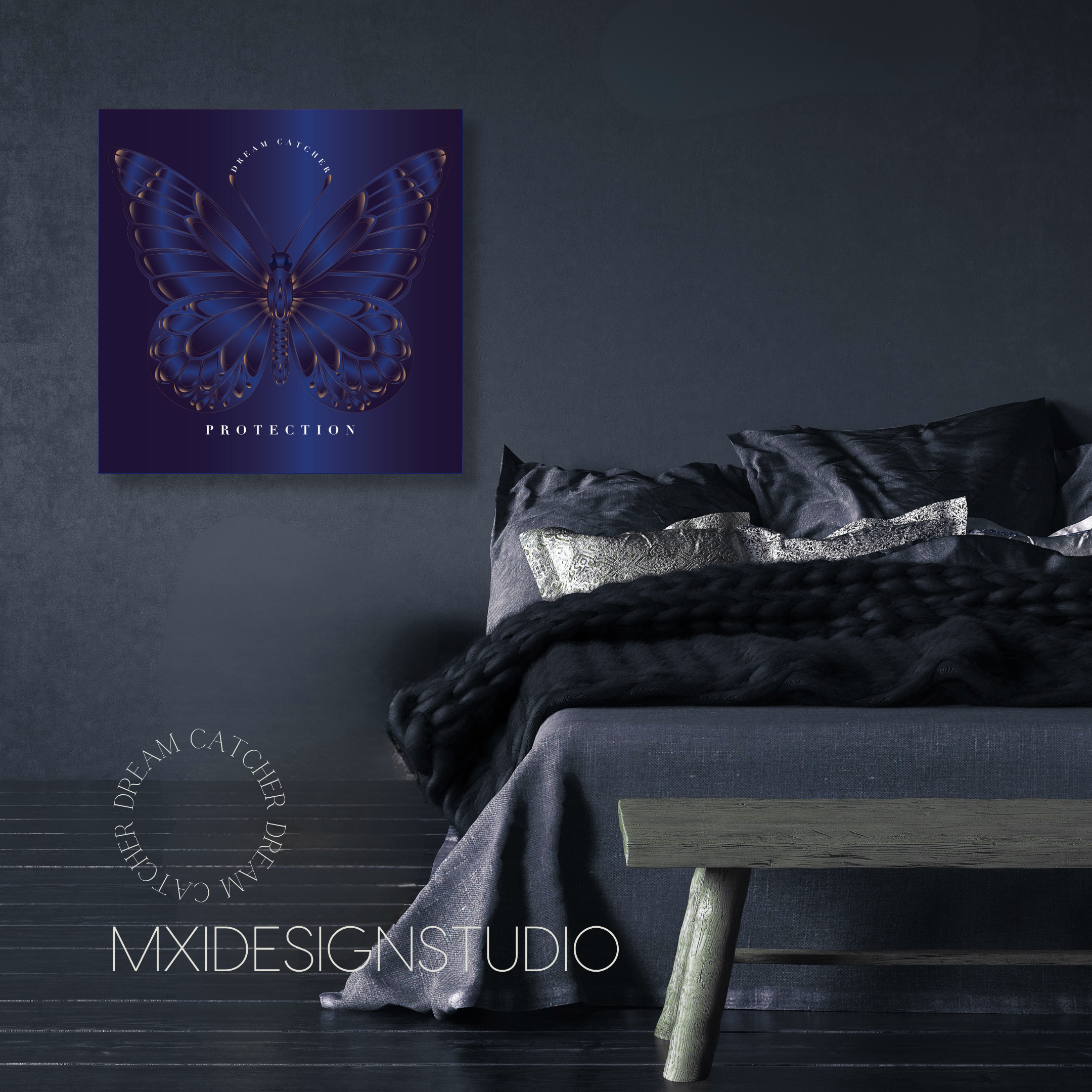 Sapphire Dream Catcher "Protection" Art Print — Safe in the Dark