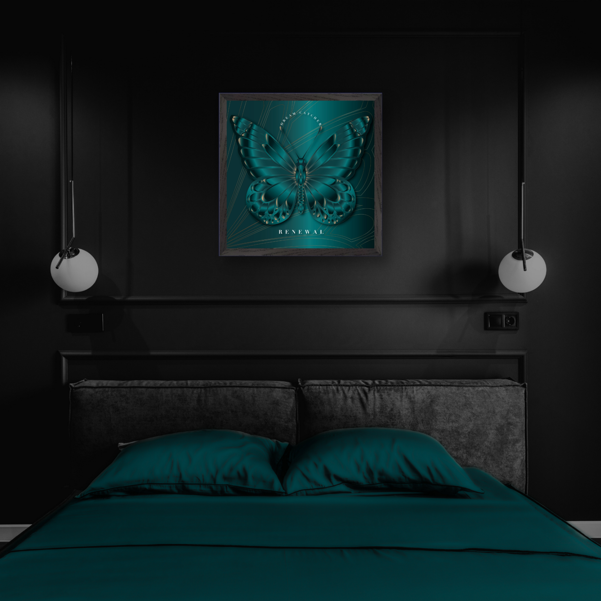 Emerald Dream Catcher "Renewal" Framed Art Print — Peace Before Revival
