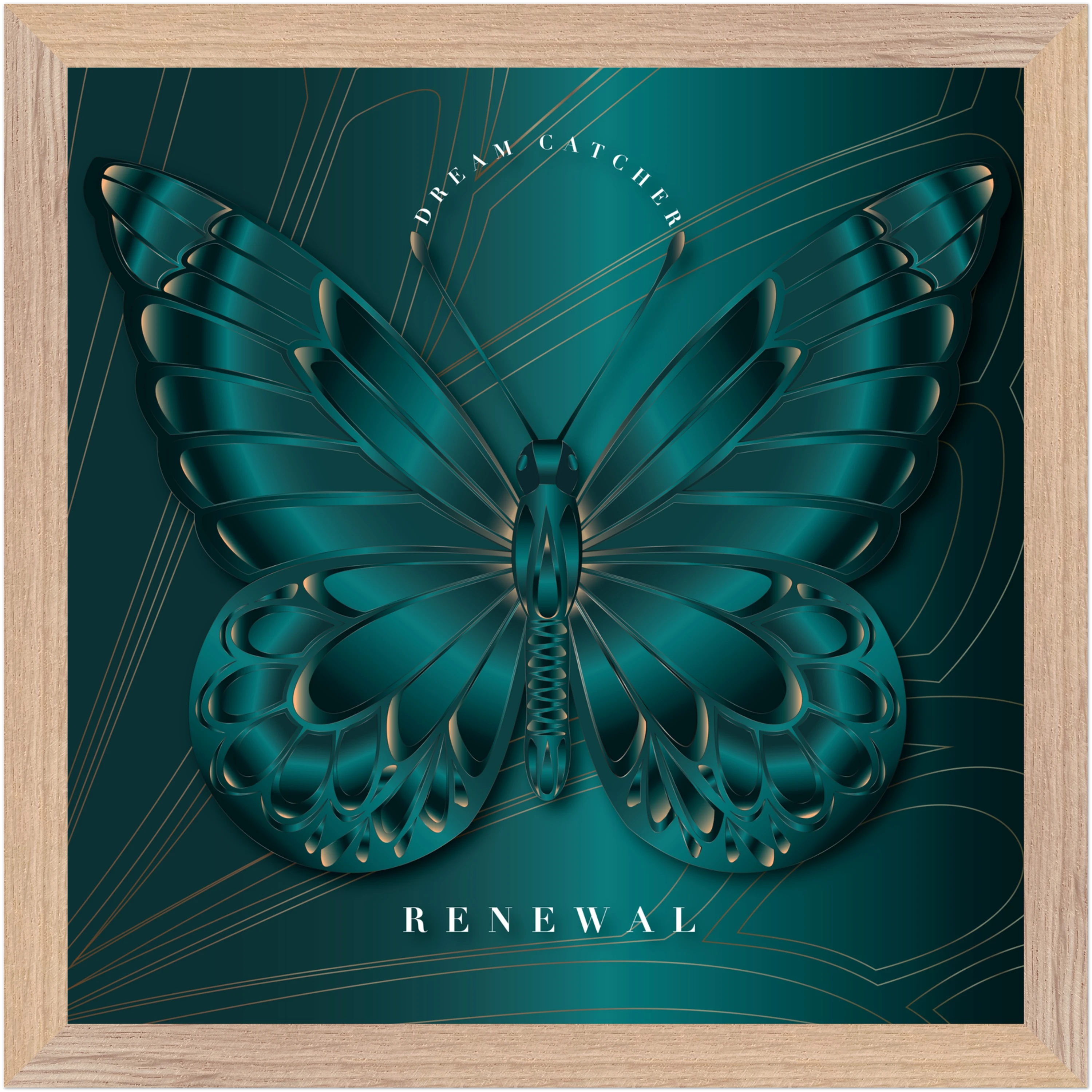 Emerald Dream Catcher "Renewal" Framed Art Print — Peace Before Revival