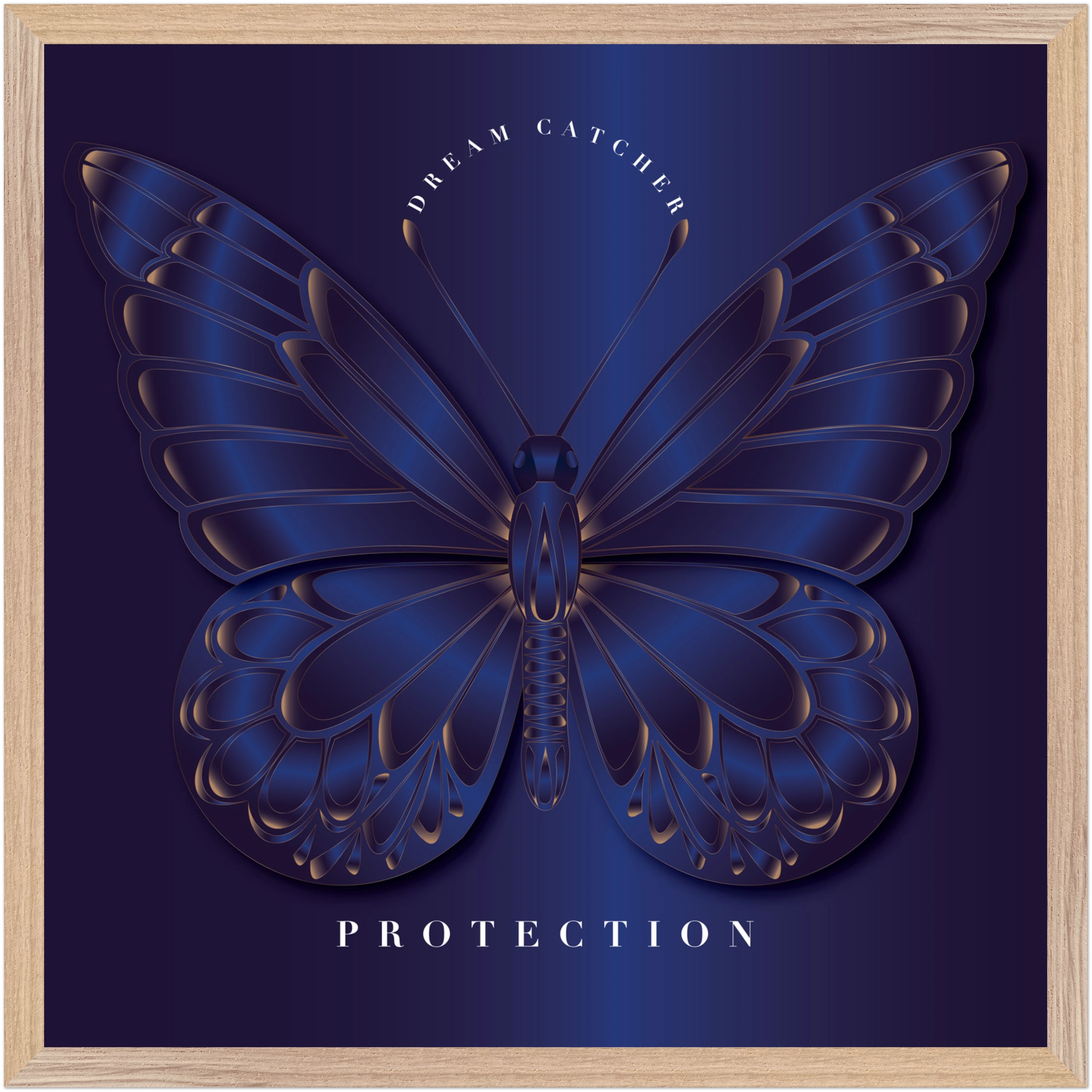 Sapphire Dream Catcher "Protection" Framed Art Print — Safe in the Dark