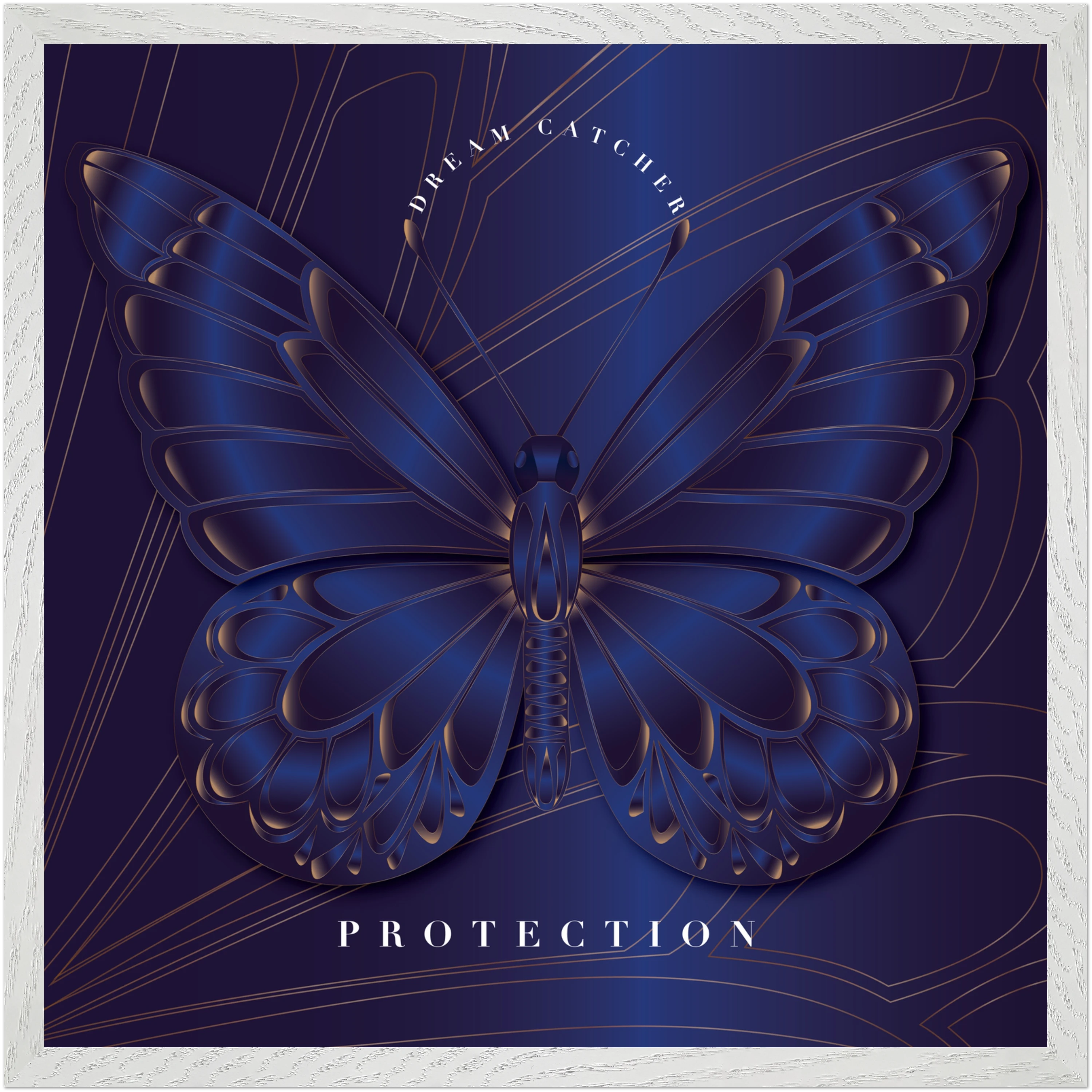 Sapphire Dream Catcher "Protection" Framed Art Print — Safe in the Dark