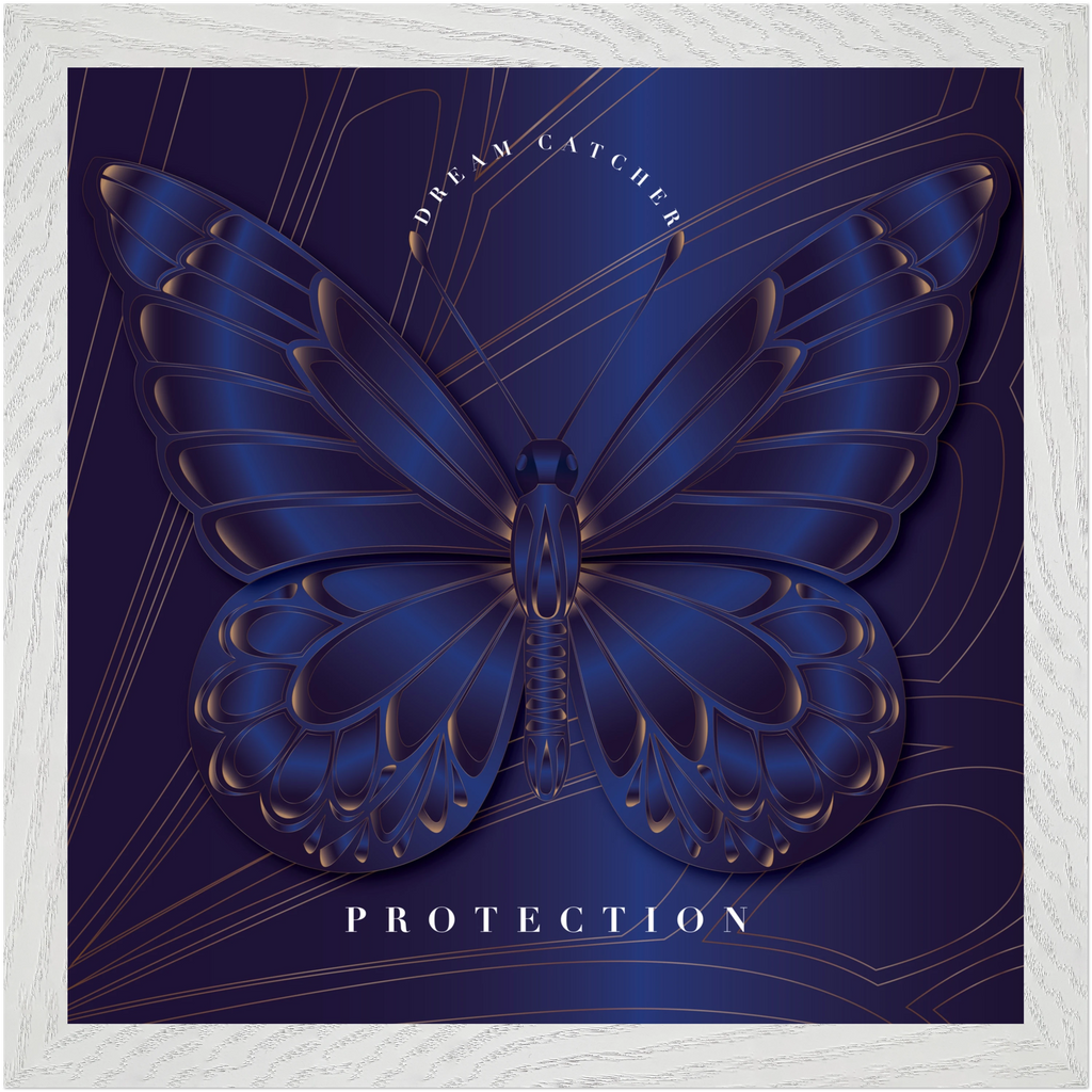 Sapphire Dream Catcher "Protection" Framed Art Print — Safe in the Dark