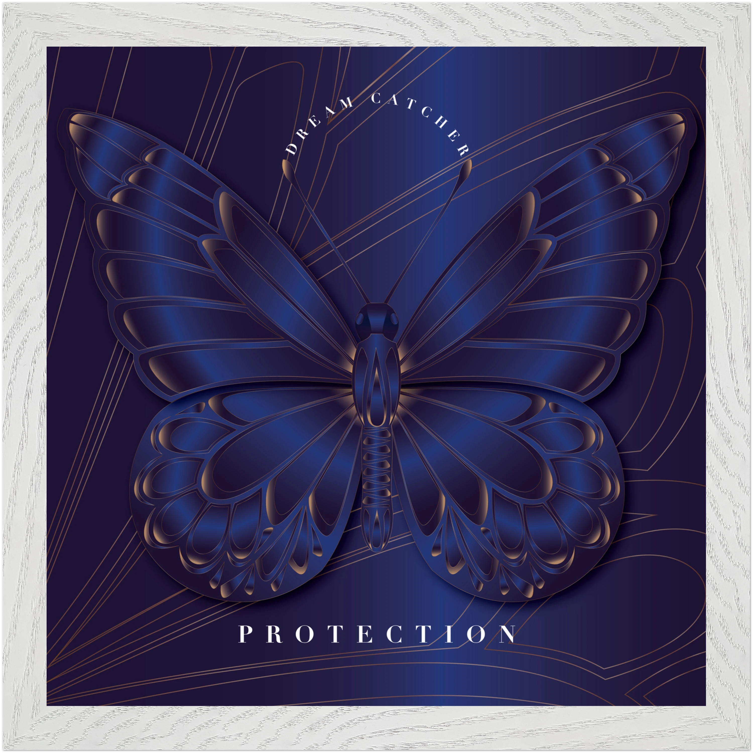 Sapphire Dream Catcher "Protection" Framed Art Print — Safe in the Dark