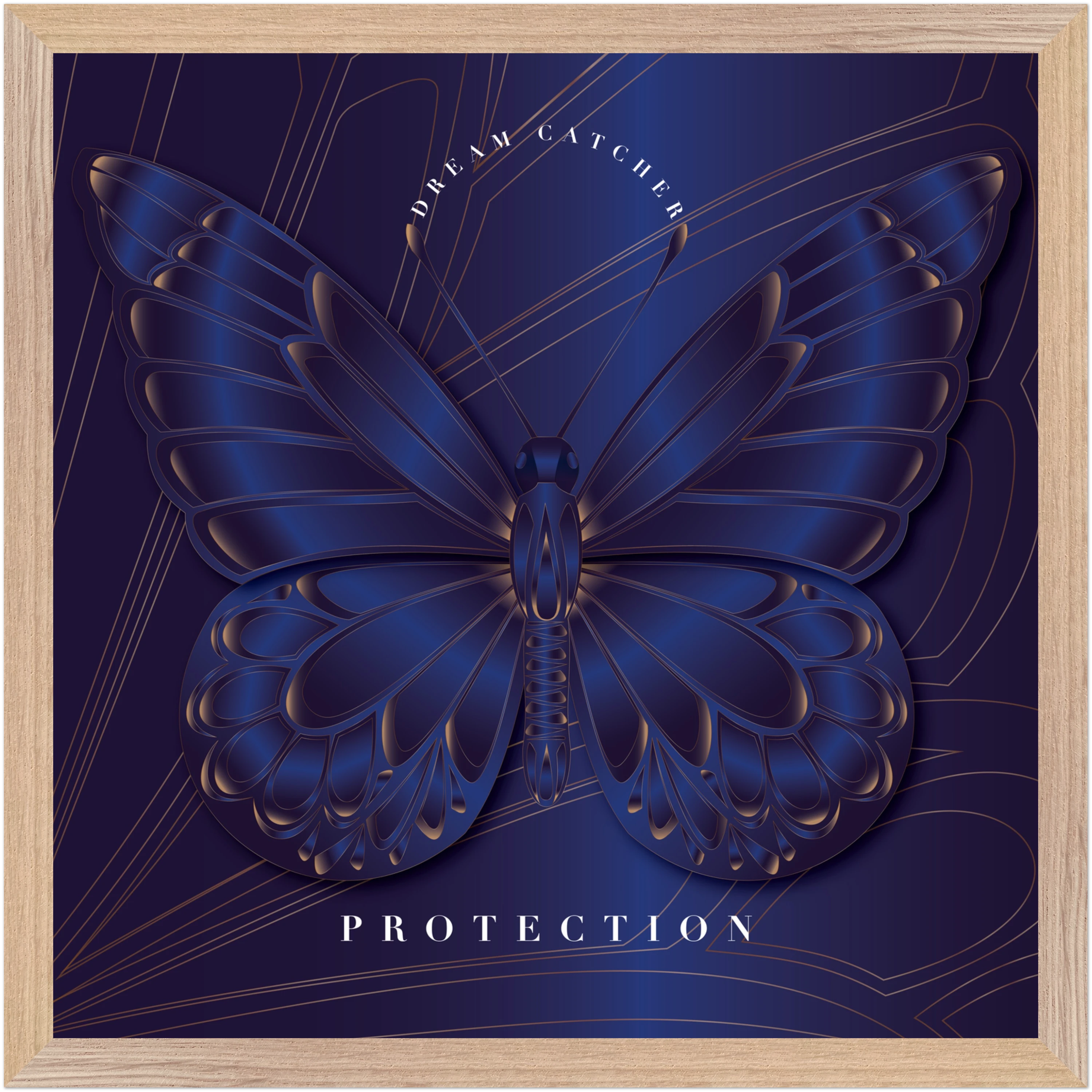 Sapphire Dream Catcher "Protection" Framed Art Print — Safe in the Dark