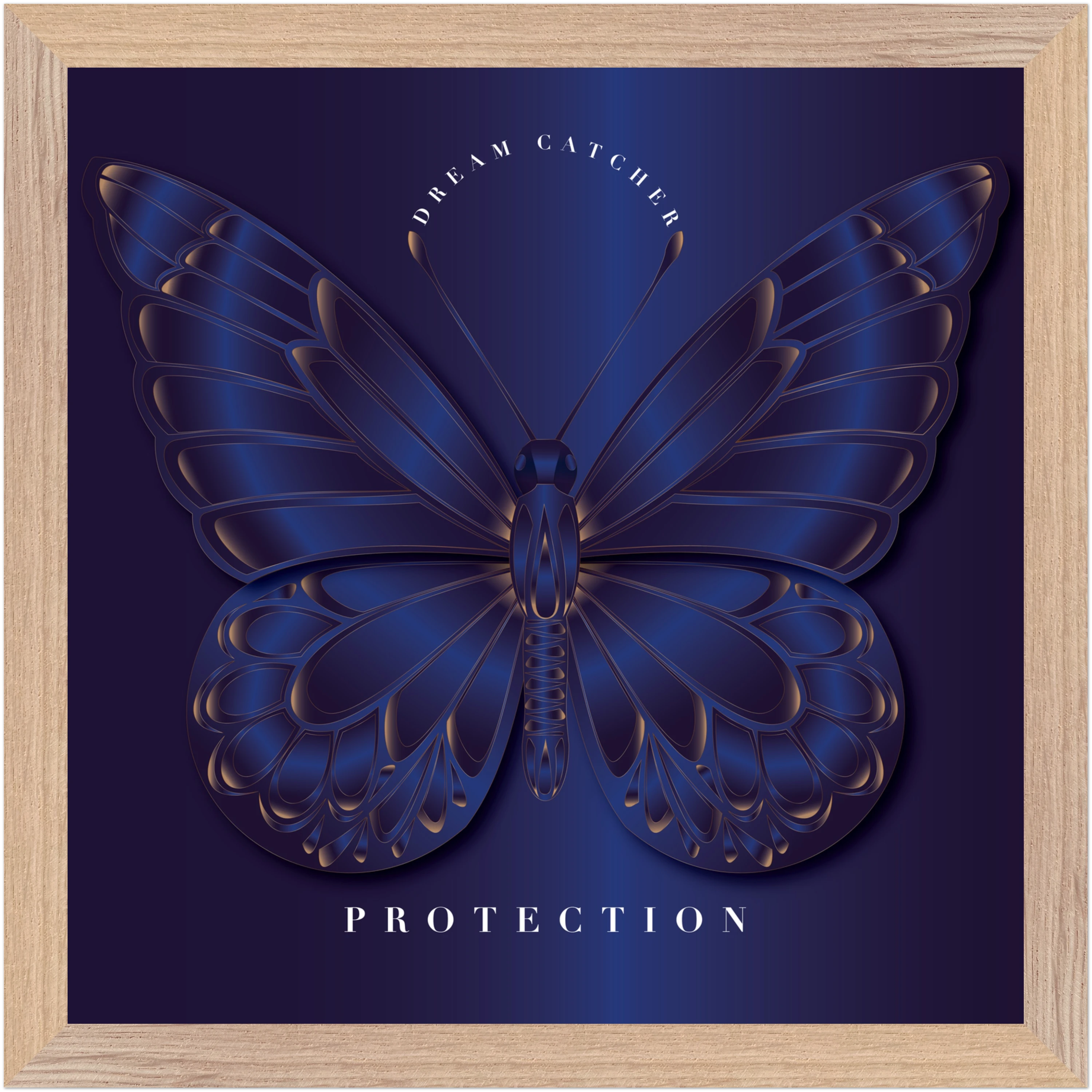 Sapphire Dream Catcher "Protection" Framed Art Print — Safe in the Dark