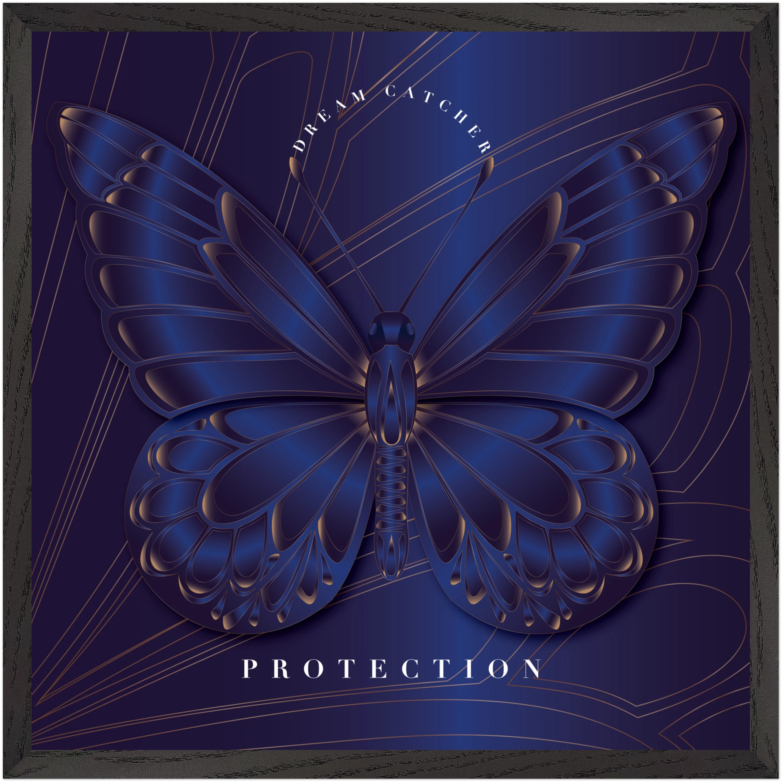 Sapphire Dream Catcher "Protection" Framed Art Print — Safe in the Dark