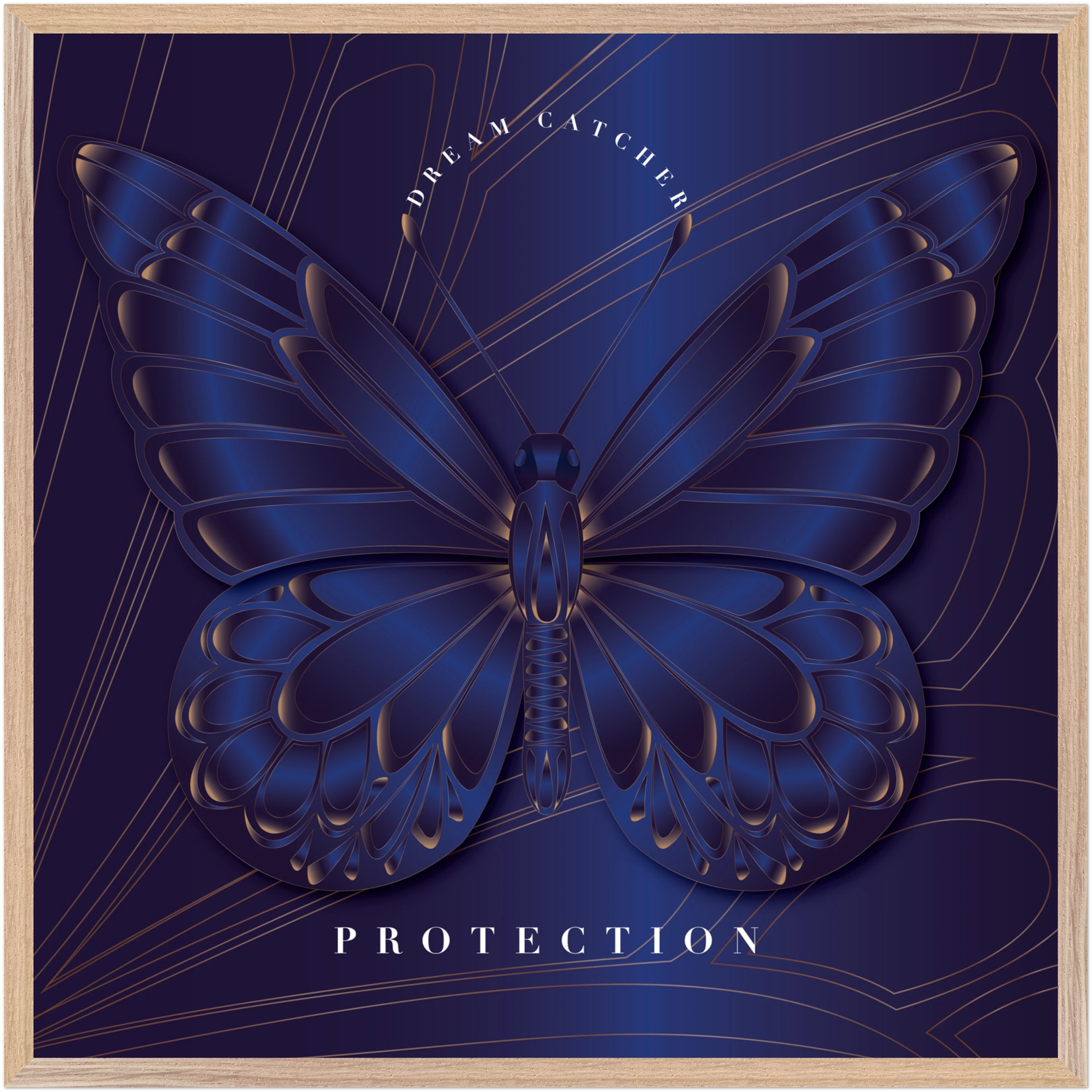Sapphire Dream Catcher "Protection" Framed Art Print — Safe in the Dark