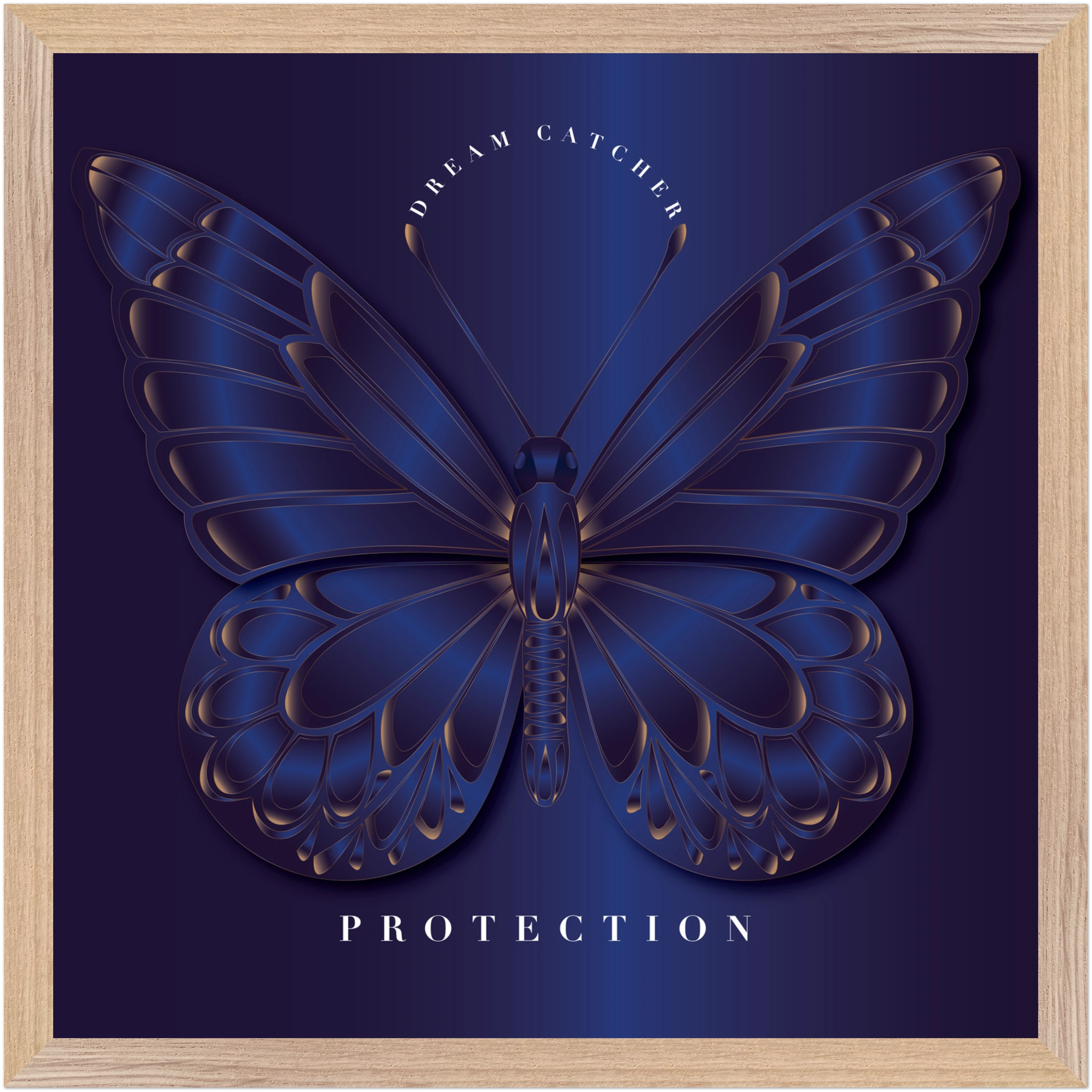 Sapphire Dream Catcher "Protection" Framed Art Print — Safe in the Dark