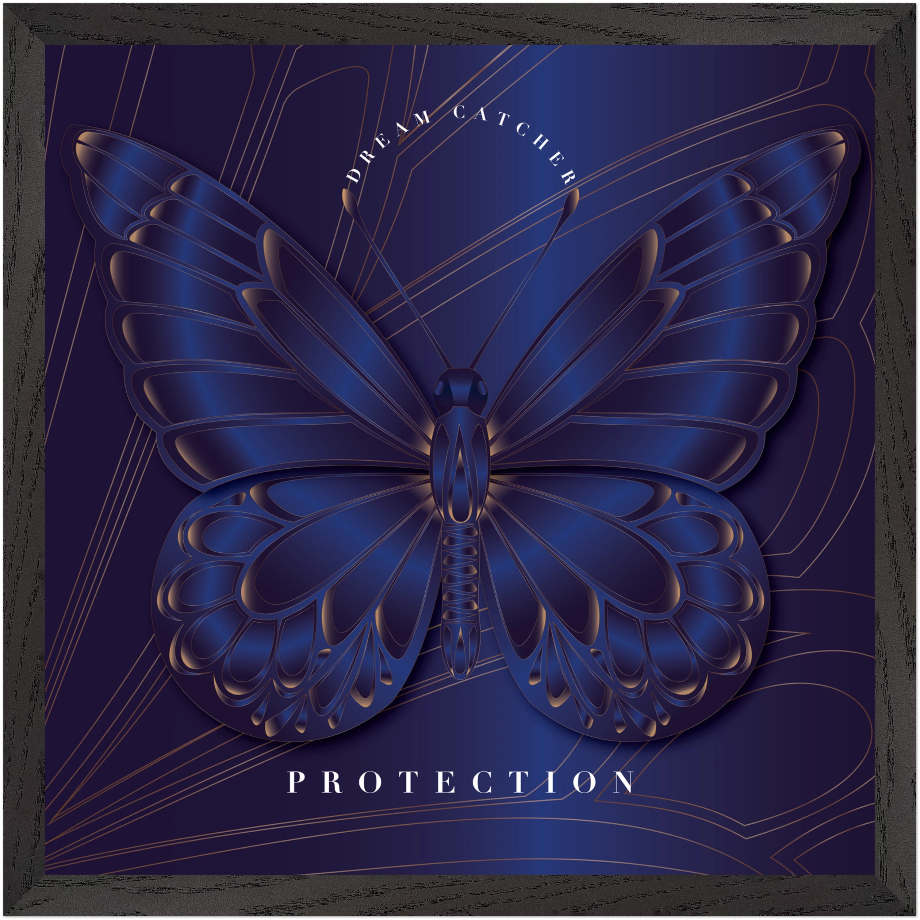 Sapphire Dream Catcher "Protection" Framed Art Print — Safe in the Dark