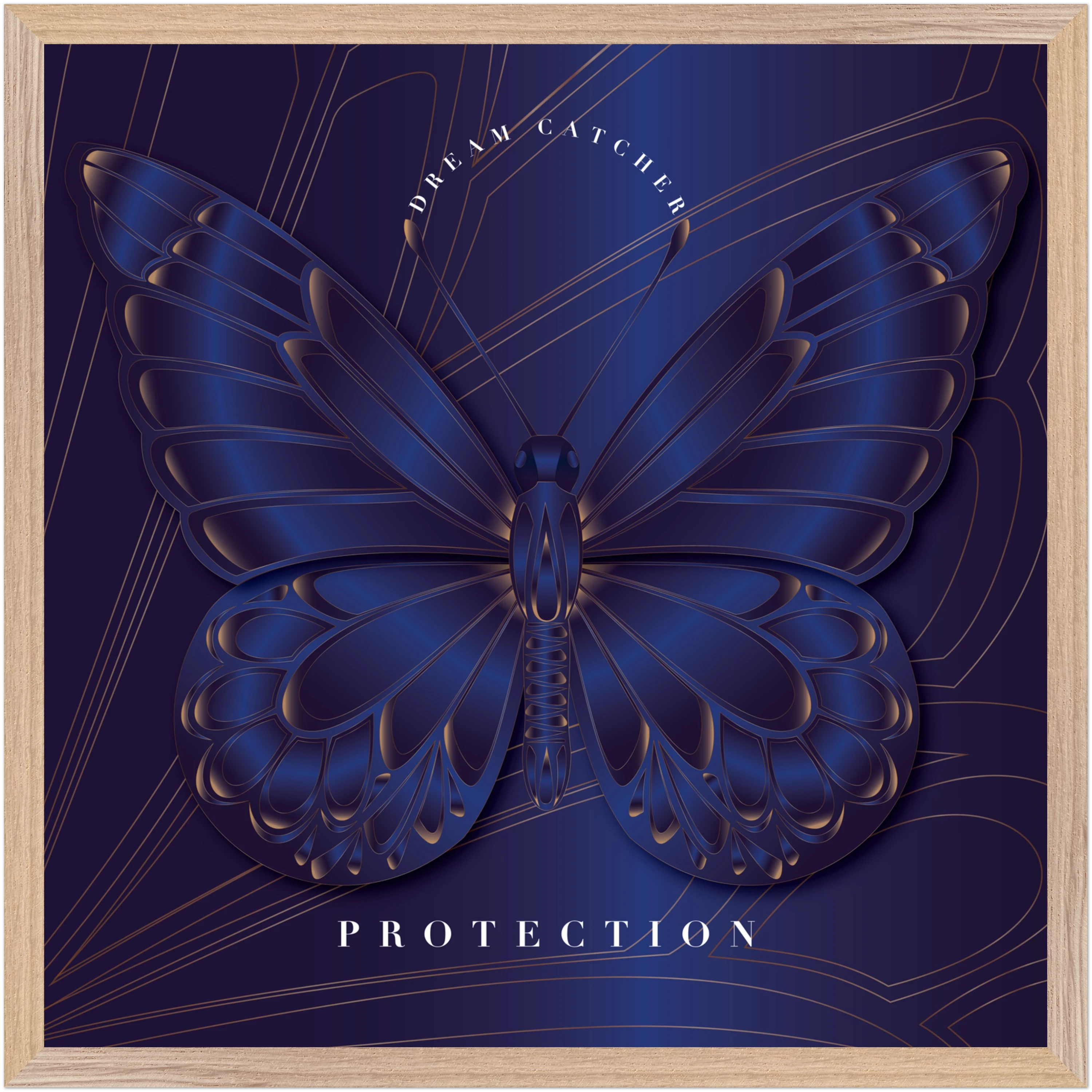 Sapphire Dream Catcher "Protection" Framed Art Print — Safe in the Dark