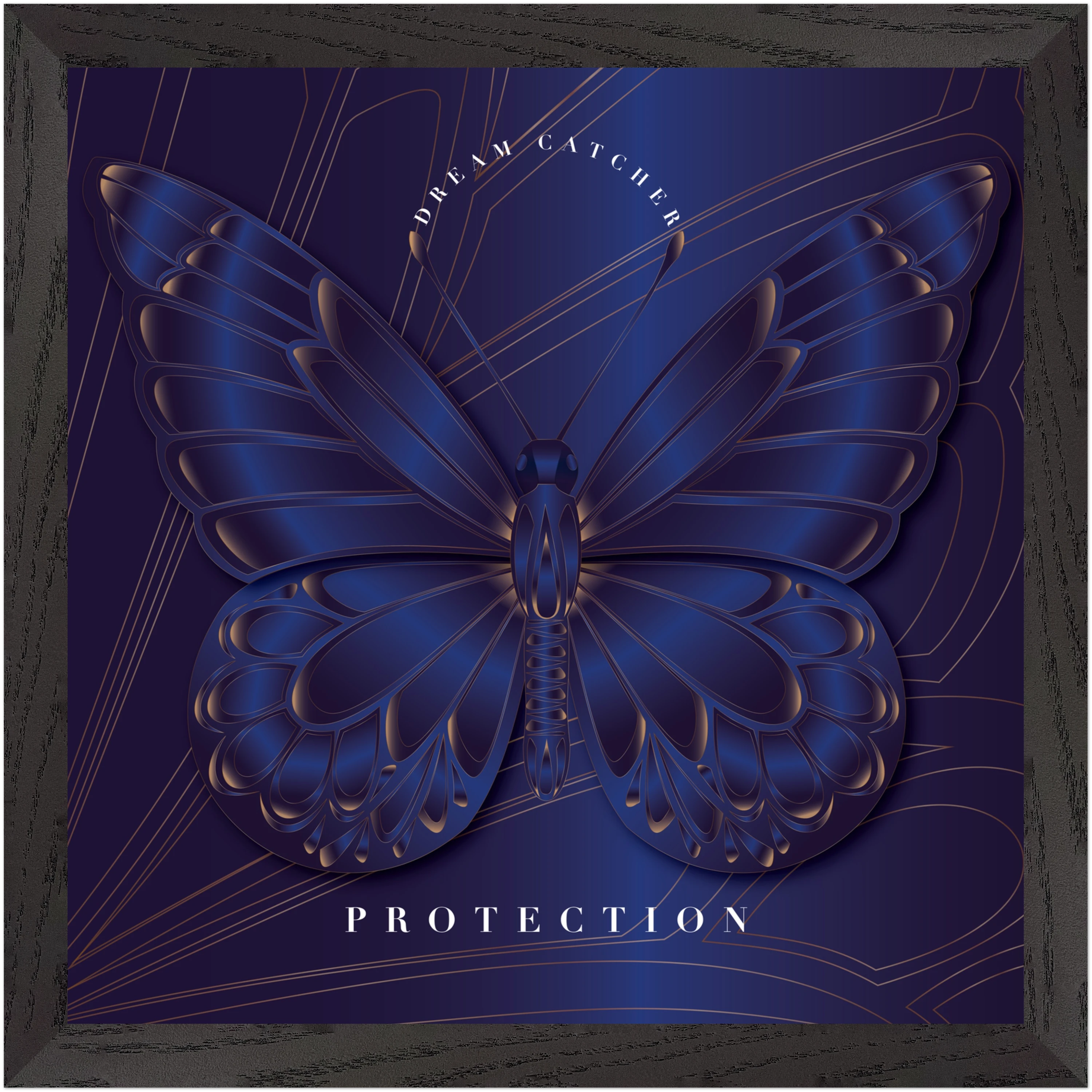 Sapphire Dream Catcher "Protection" Framed Art Print — Safe in the Dark