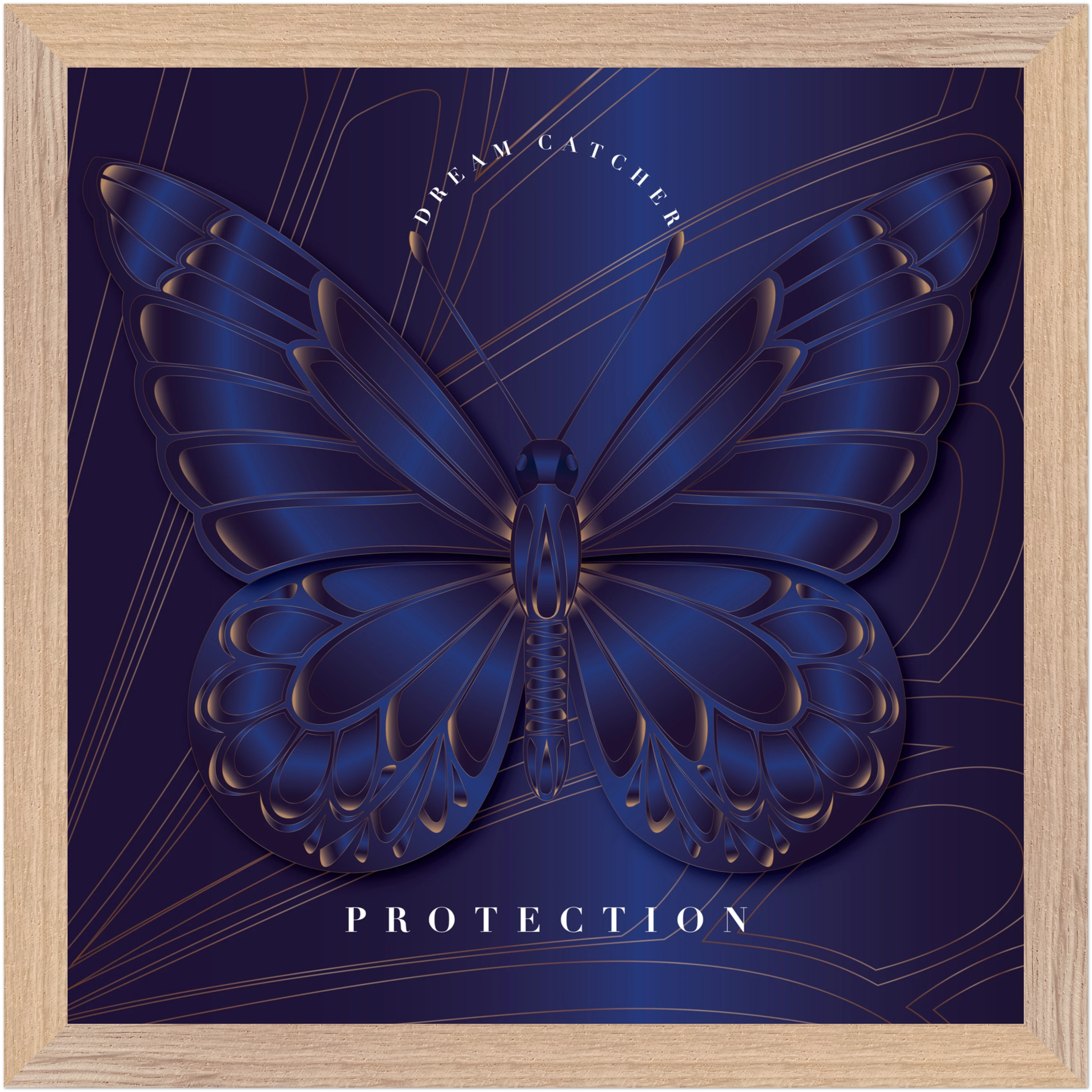 Sapphire Dream Catcher "Protection" Framed Art Print — Safe in the Dark