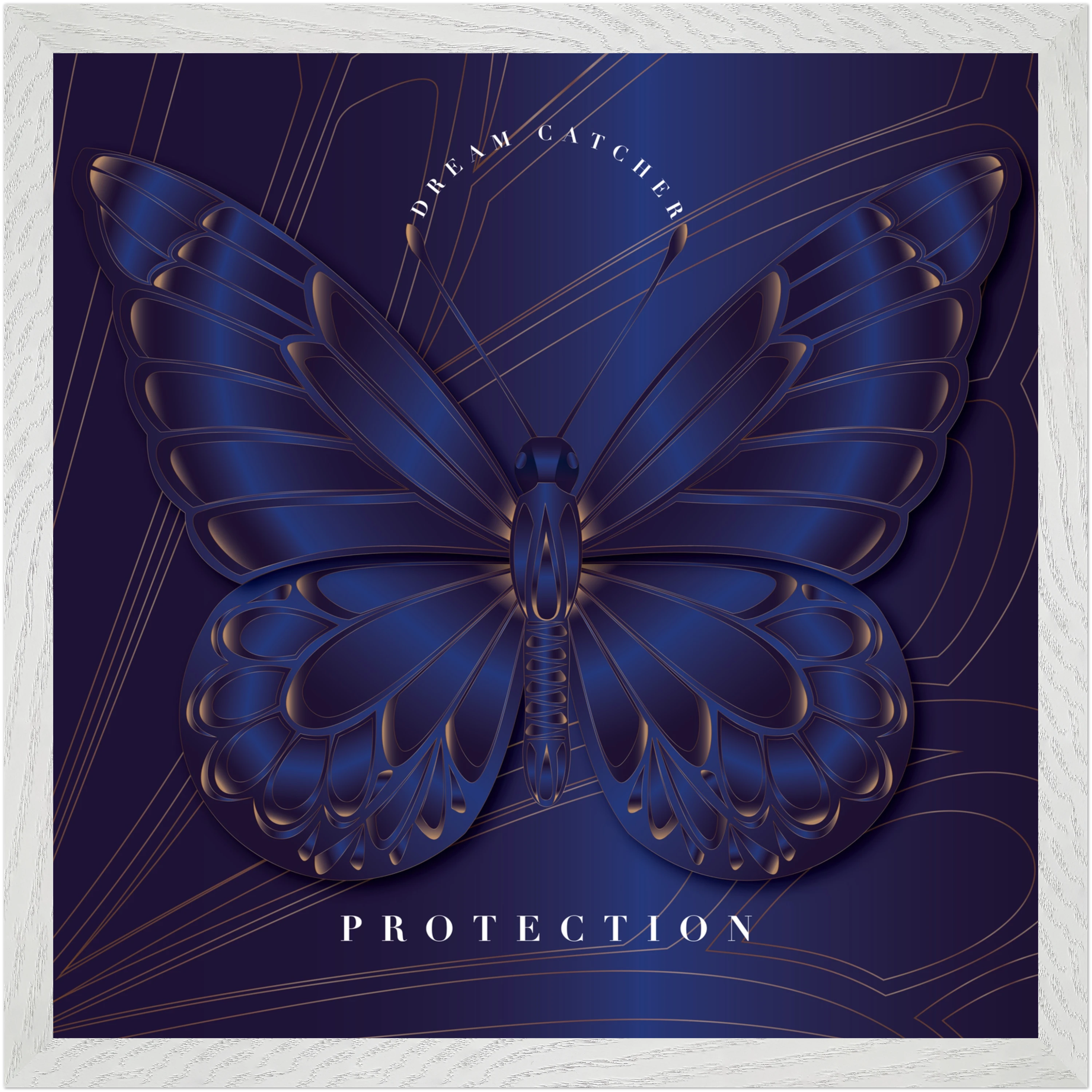 Sapphire Dream Catcher "Protection" Framed Art Print — Safe in the Dark