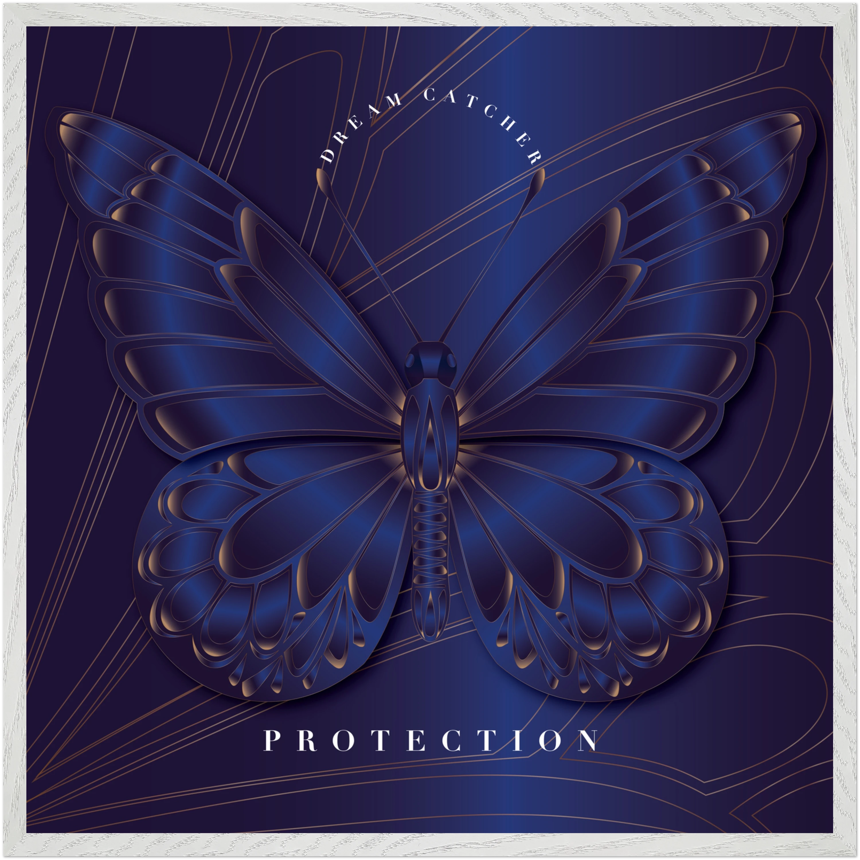 Sapphire Dream Catcher "Protection" Framed Art Print — Safe in the Dark