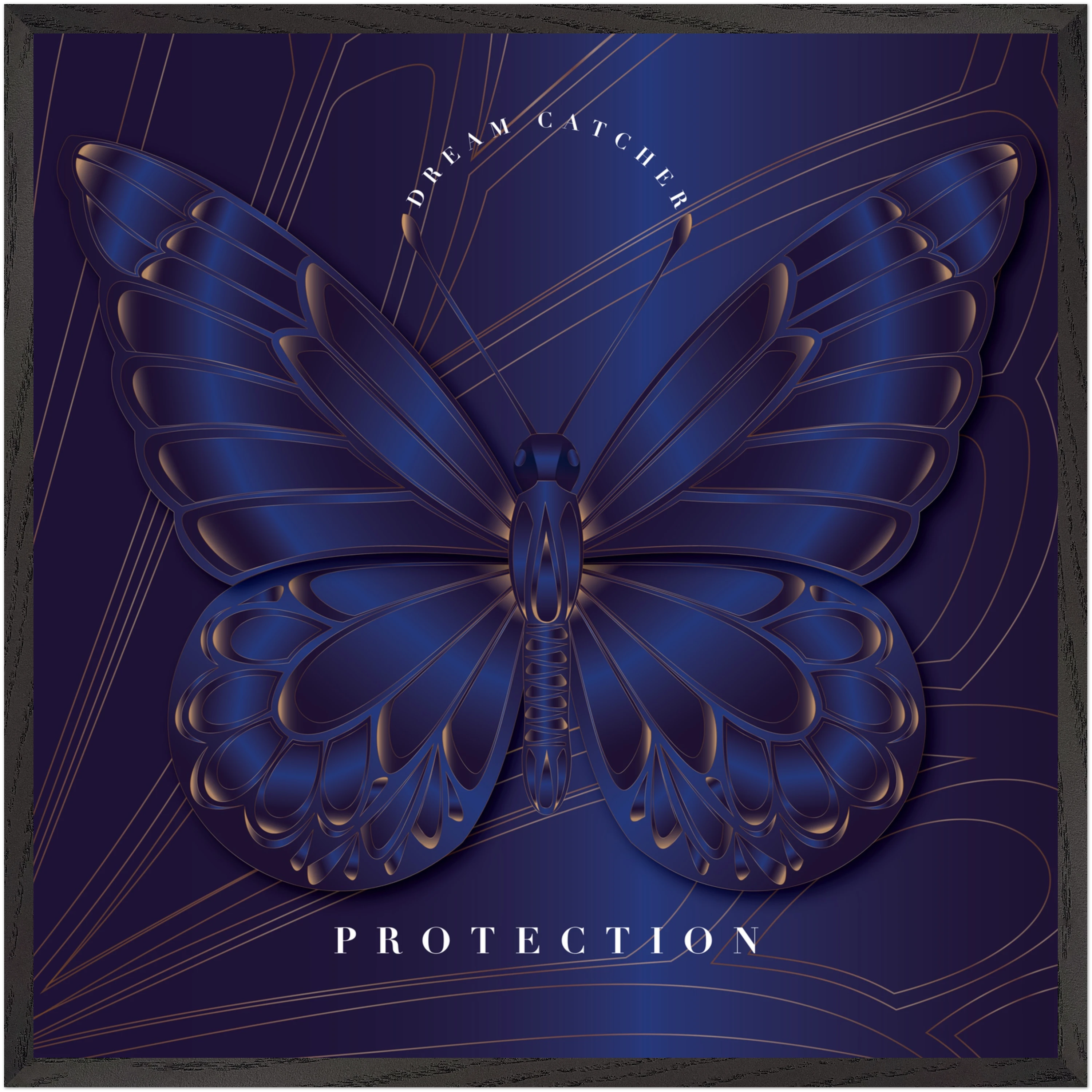 Sapphire Dream Catcher "Protection" Framed Art Print — Safe in the Dark